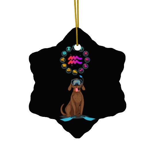 Funny Dog Lover Horoscope Aquarius Zodiac Sign Pun Ceramic Ornaments