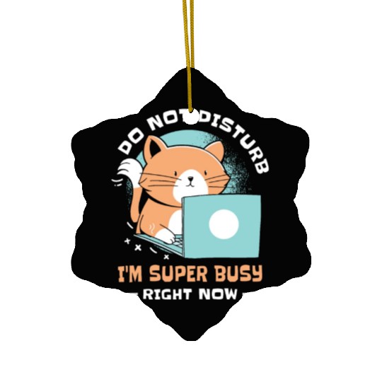 Working Busy Cat Employee Cat Owner Worker Ceramic Ornaments