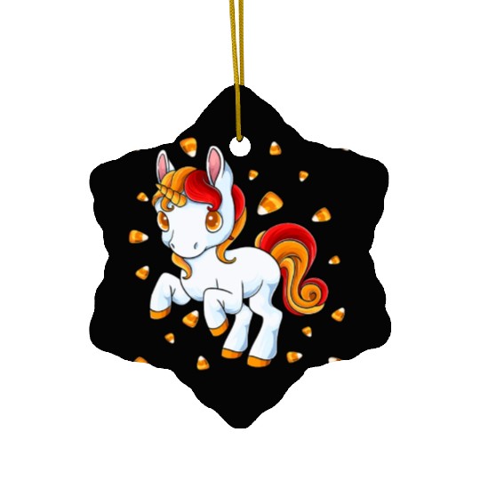 Halloween Unicorn Pony Candy Corn Halloween Ceramic Ornaments