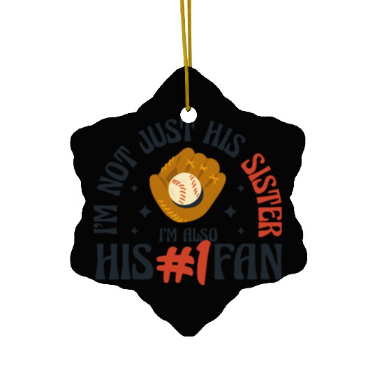Baseball Sister Brother Biggest Fan Little Big Pro Ceramic Ornaments