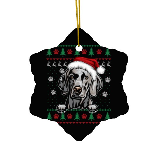 Weimaraner Christmas Ugly Sweater Funny Dog Lover Ceramic Ornaments