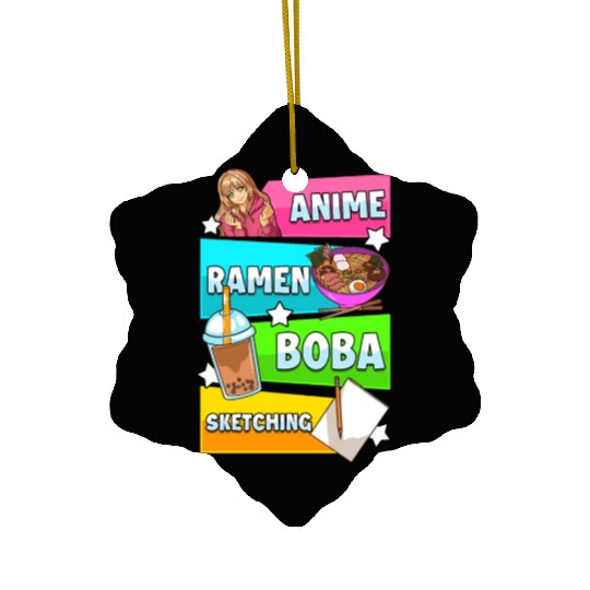 Anime Ramen Te Boba And Drawings Manga Japan Ceramic Ornaments