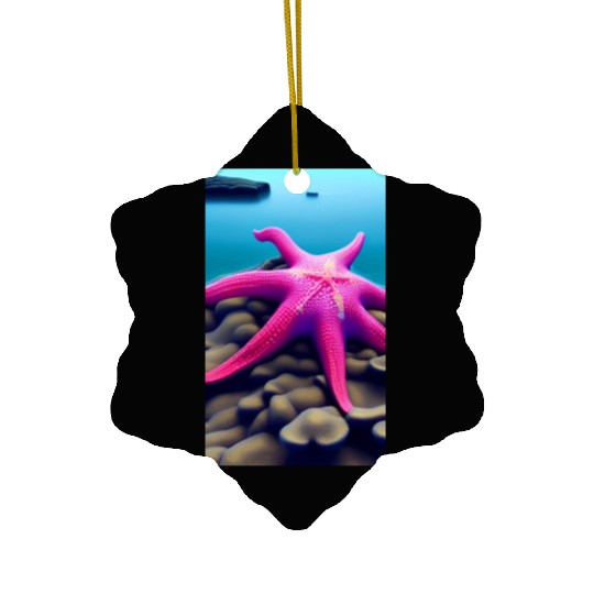 Pink starfish Ceramic Ornaments