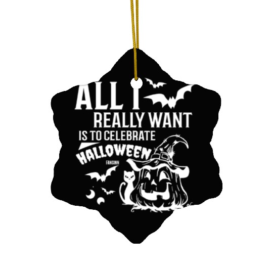 Halloween witch pumpkin gift Ceramic Ornaments