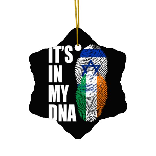 Israel And Irish Mix Heritage DNA Flag Ceramic Ornaments