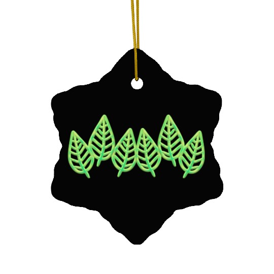 Leaves pattern leaf icon nature green Ceramic Ornaments