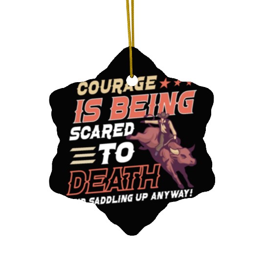 Rodeo Bull Riding Livestock Show Farmer Cattle Ceramic Ornaments