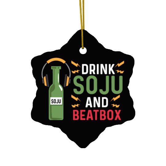 Beer and Beatbox Party-goer Gift Ceramic Ornaments