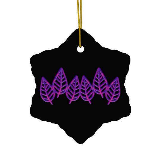 Leaves pattern leaf icon nature purple Ceramic Ornaments