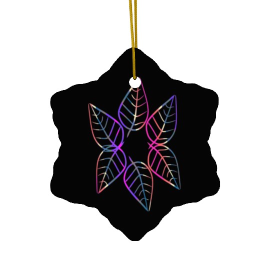 leaf icon nature purple pattern leaves circle Ceramic Ornaments