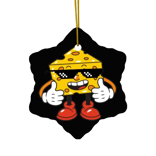 thug life cheese Ceramic Ornaments