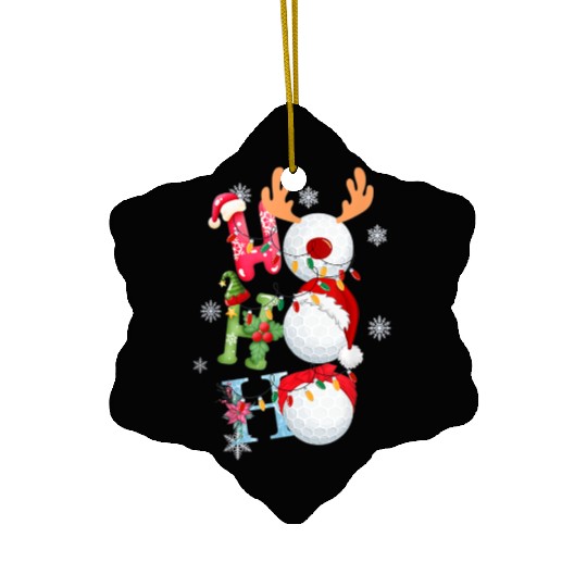 Funny Christmas Ho Ho Ho Santa Reindeer Golf Ceramic Ornaments