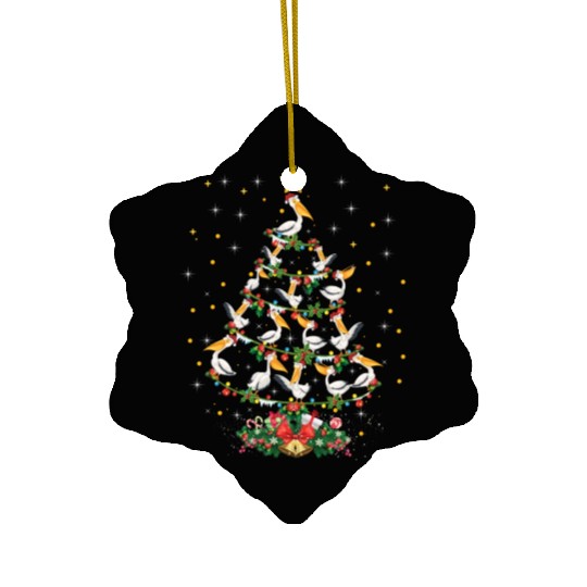 Pelican Lover Xmas Gift Matching Pelican Christmas Ceramic Ornaments