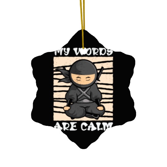 Serenity Ninja Fan Calm Yoga Lover Peaceful Ceramic Ornaments