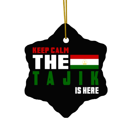 Keep Calm Tajikistan flag design Ceramic Ornaments