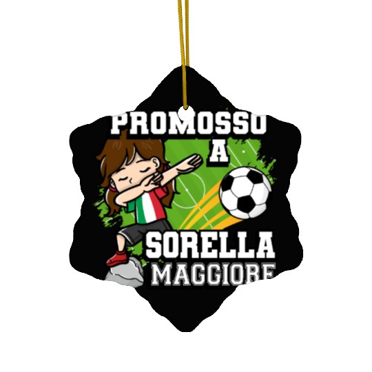 Promosso A Sorella Maggiore Soccer Player Italian Ceramic Ornaments