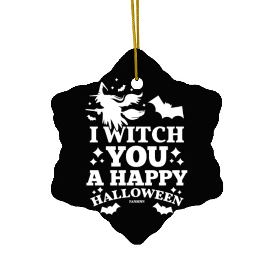 Halloween bat witch gift Ceramic Ornaments
