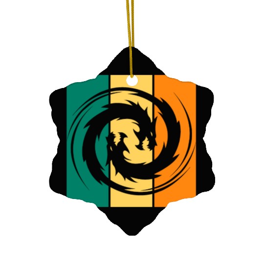 Dragon Ying Yang Ceramic Ornaments