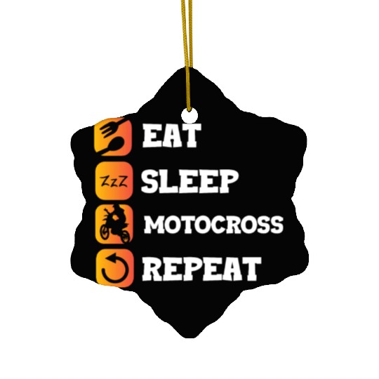 Eat Sleep Repeat Motocross Motorcycle Biker Helmet Ceramic Ornaments