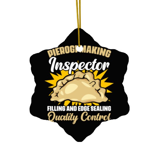 Pierogi Making Funny Polish Dumpling Food Maker Ceramic Ornaments