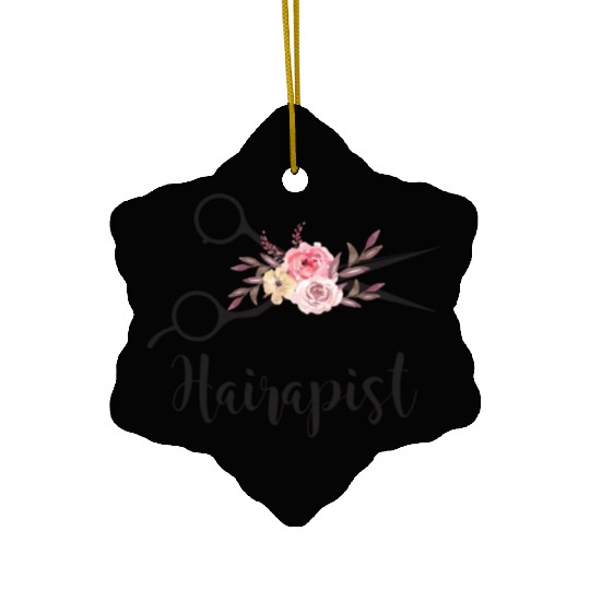 Hairapist Funny Flower Scissor Hairstylist Girls Ceramic Ornaments