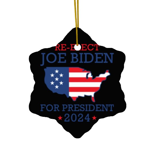 Re-Elect Joe Biden For President 2024 Ceramic Ornaments