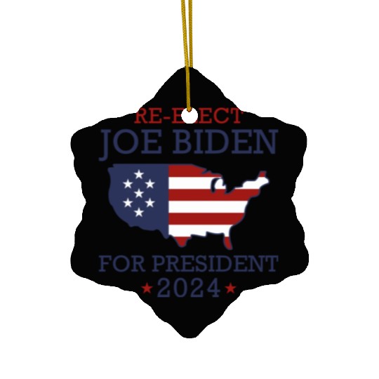 Re-Elect Joe Biden For President 2024 Ceramic Ornaments