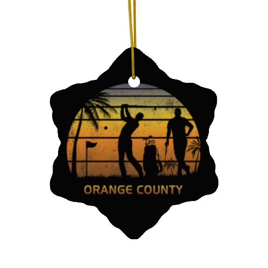 Retro Orange County Golf Golfing Fan Golfer Gift Ceramic Ornaments