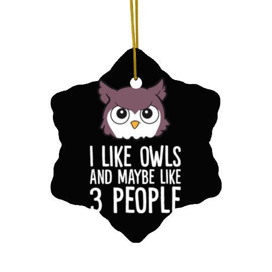 Owl Lover I Like Owls And Maybe Like 3 People T Sh Ceramic Ornaments