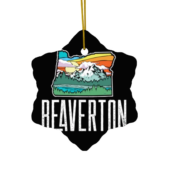 Beaverton Vintage Oregon Nature Outdoors Retro Gra Ceramic Ornaments
