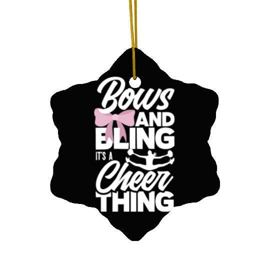 Bows And Bling It's A Cheer Thing Cheerleading Ceramic Ornaments