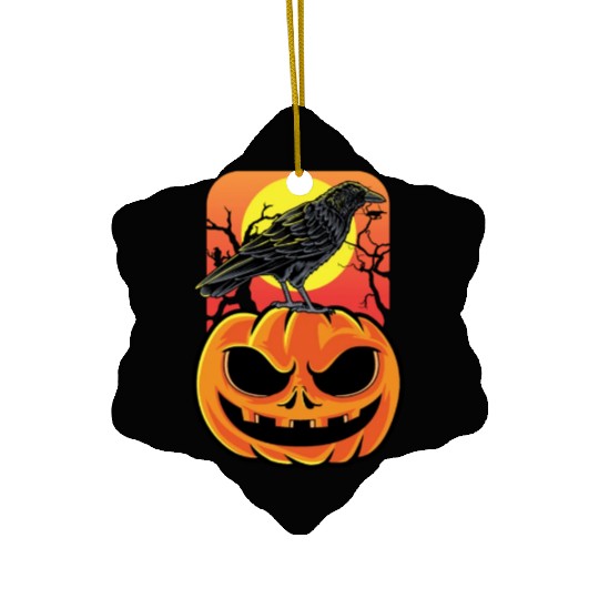 Crow Halloween Bird Watcher Gift Ceramic Ornaments
