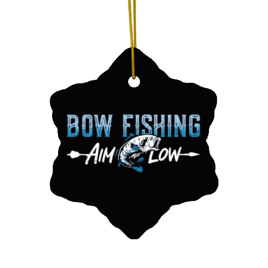 Bow Fishing Aim Low Bow Fisherman Sports Bowfisher Ceramic Ornaments