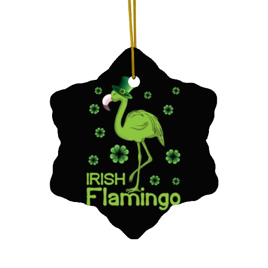 Irish Flamingo Lover Funny St Patricks Day Ceramic Ornaments