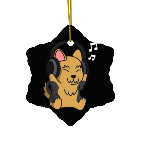 Music Lover Yorkshire Terrier Ceramic Ornaments