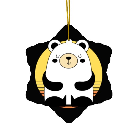 Fall PANDA Ceramic Ornaments Funny Short Graphic Tops