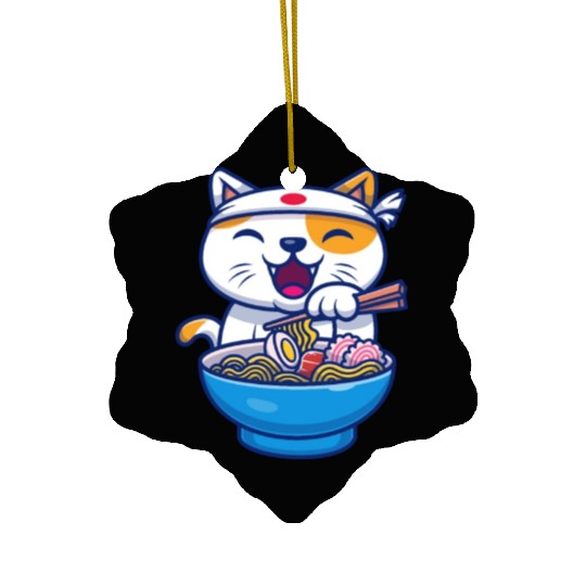 Ramen Cute Cat Japan Kawaii Ceramic Ornaments