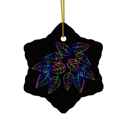 leaf icon nature colorful rgb leaves Ceramic Ornaments