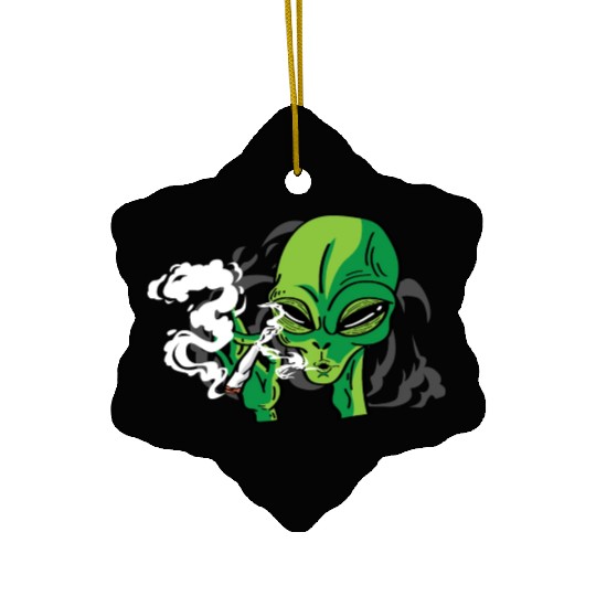 Alien Smoking Gangster Gift Ceramic Ornaments