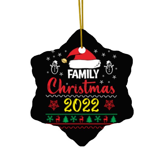 Family Christmas 2022 Ceramic Ornaments