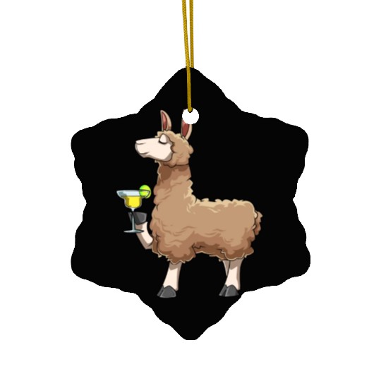 Funny Alpaca Drinks Cocktail for a Alpaca lover Ceramic Ornaments