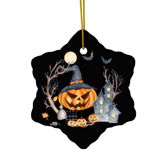 Halloween cute pumpkin pumpkin autumn coffee subli Ceramic Ornaments
