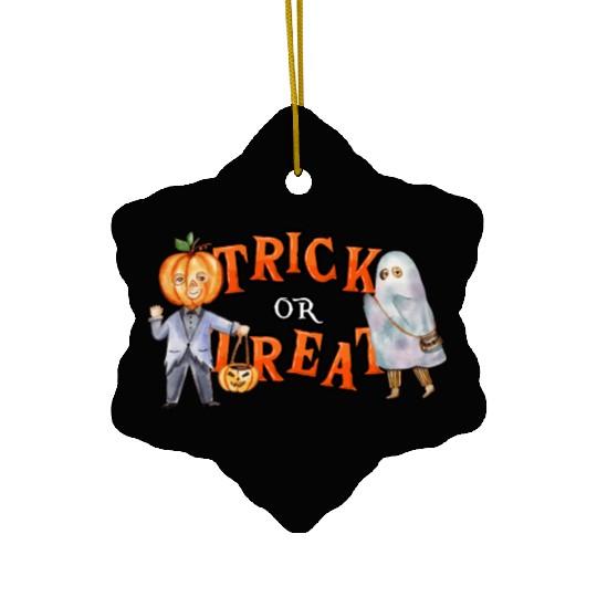 Trick or Treat halloween cute pumpkin Ceramic Ornaments