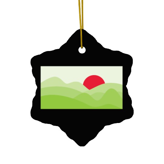 Minimalist Sun Light Green Ceramic Ornaments