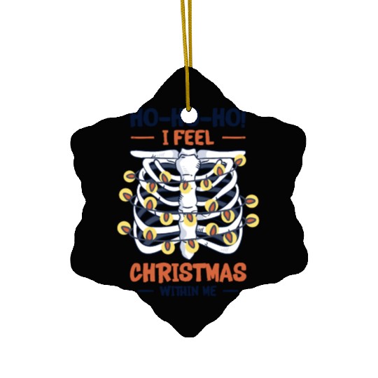 Christmas Holiday Skeleton Rib Cage Radiology Ceramic Ornaments