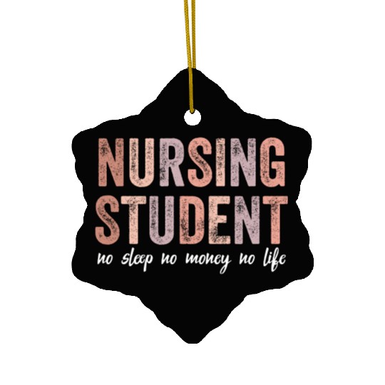 Nursing Student No Sleep No Money No Life Gift Ceramic Ornaments