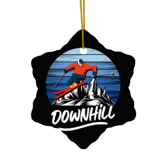 Winter Sports Ski Vacation Ski Slope Ceramic Ornaments