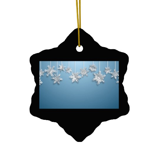 Elegant Hanging Snowflakes Light Blue Ceramic Ornaments