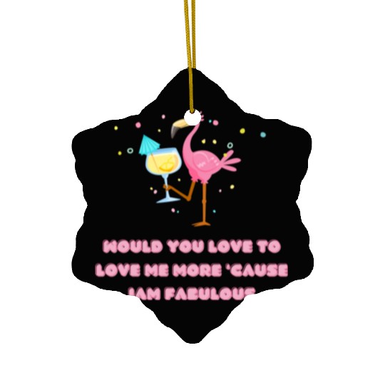 Flamingo love Ceramic Ornaments