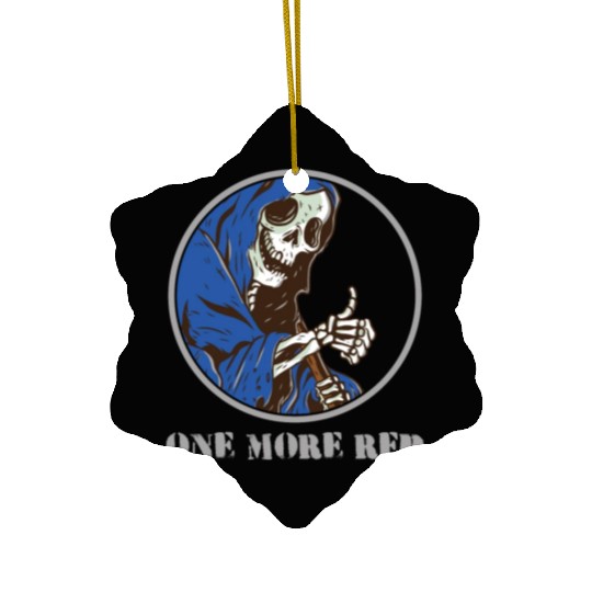 Grim Reaper Weightlifting Gym Workout Humor Ceramic Ornaments